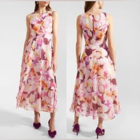 HOBBS LONDON Elegant Pink Sleeveless Dress - Picture 1 of 15